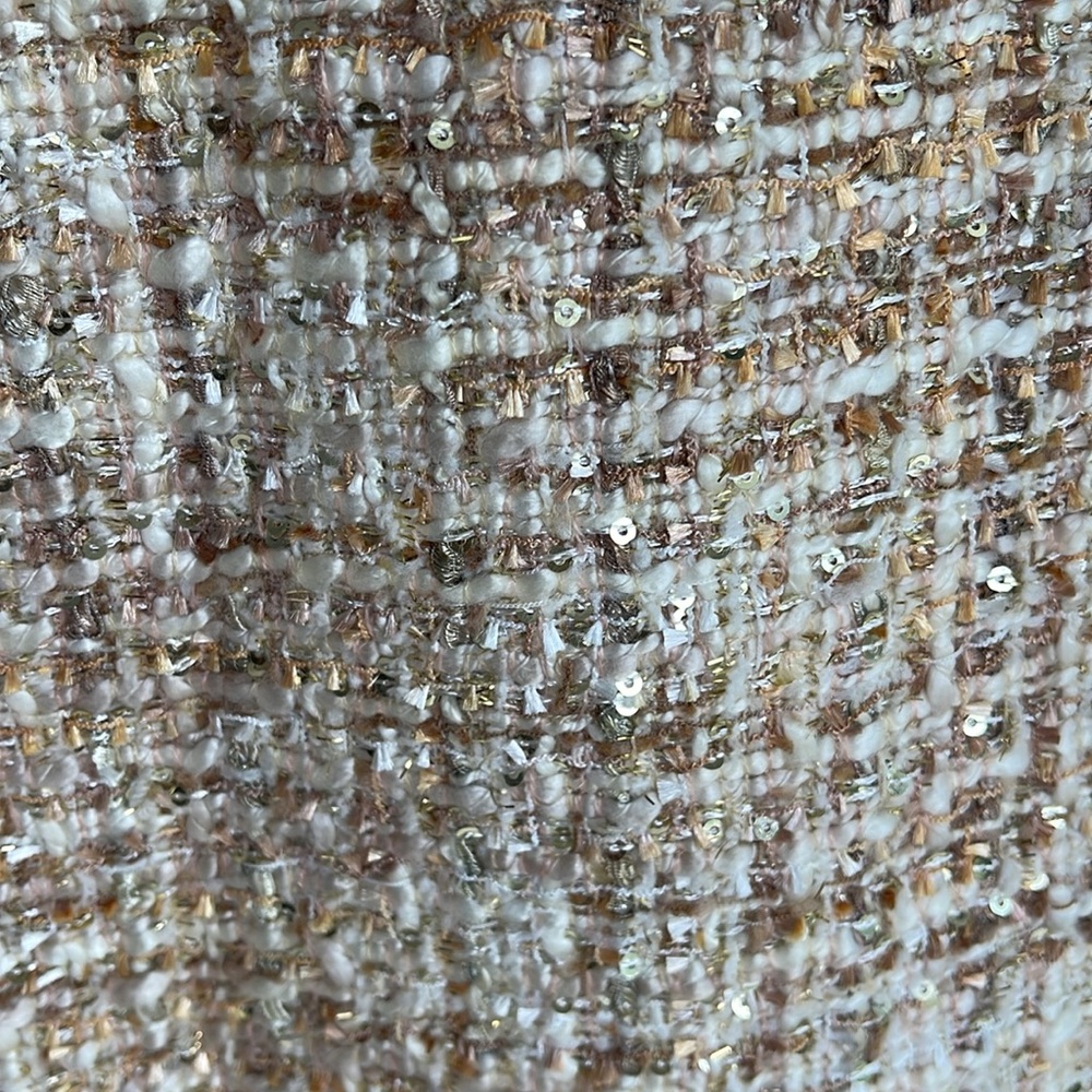 NWT Boston proper blush and Cream gold sequins Mini Pencil Skirt sz 10 - Picture 3 of 10